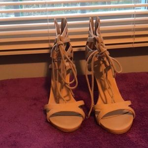 Tan sandal heeled